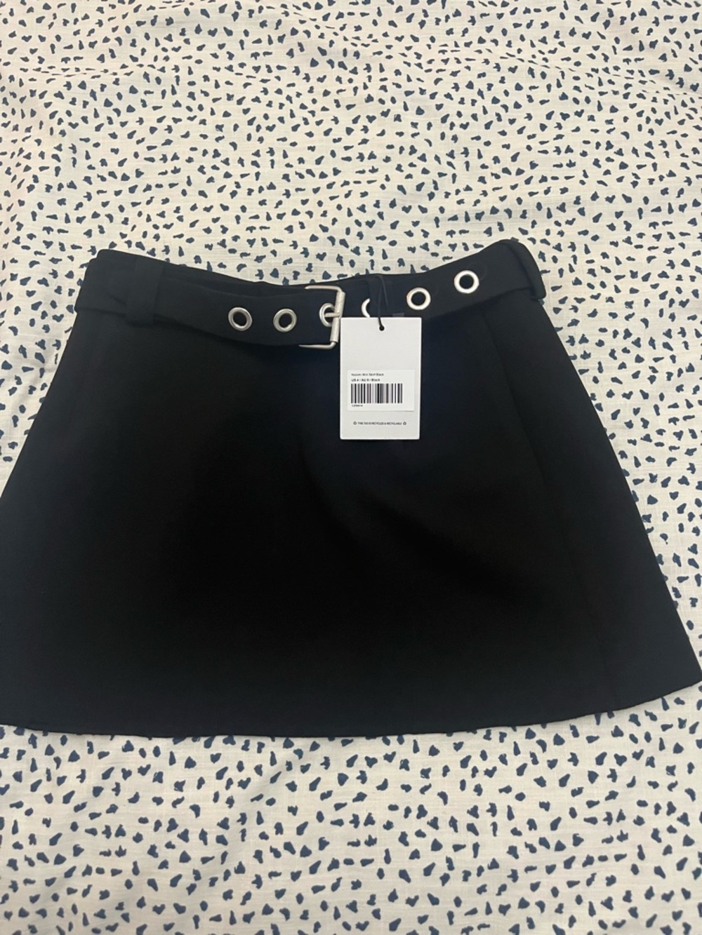 NWT Princess Polly Black A-Line Mini Skirt with Grommet